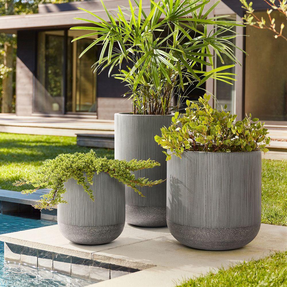 Textured Radius Ficonstone Indoor Outdoor Planters West Elm